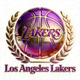 洛杉矶湖人队标志 - 紫色与金色篮球图案