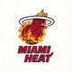 迈阿密热火队标志 - 燃烧的篮球与火焰图案